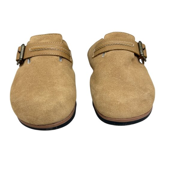 Clarks Brynn Suede Slip On Slide Clog Tan women's size 6.5 - Picture 3 of 7